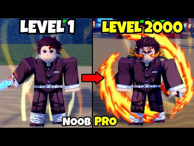 Beating Demon Blade as Tanjiro! Lvl 0 to Max Lvl 2000 Noob to Pro in Demon Blade!