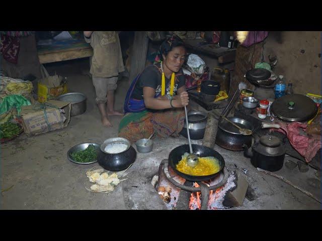 Nepali village || Cooking open and egg vegetables in the village