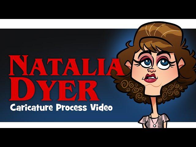 Natalia Dyer (Nancy Wheeler from Stranger Things) Timelapse caricature art drawing process