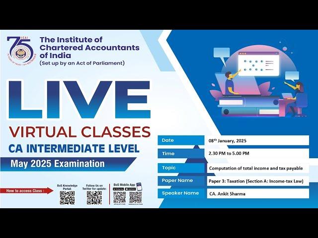 Intermediate Paper-3A:ITL | Topic: Computation of total income and...| Session 2 | 08 Jan, 2025