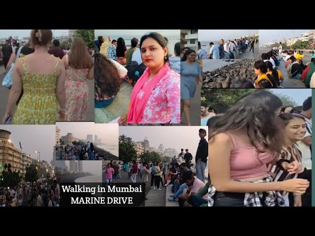 [ EVENING WALKING TOUR] Walking Tour at Marine Drive, Mumbai | NRIMAN POINT | 4k  South Mumbai |City