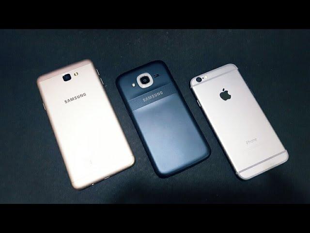 Samsung j7 Prime vs Samsung j2(2016) vs iPhone 6 | Mega Comparison