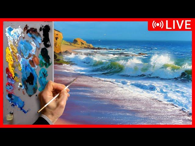  Oil Painting Tutorial - Sea Landscape / Easy Art / Drawing / Relax / Ölgemälde Malerei Zeichnung