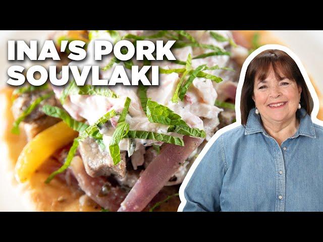 Ina Garten's Pork Souvlaki with Radish Tzatziki | Barefoot Contessa | Food Network