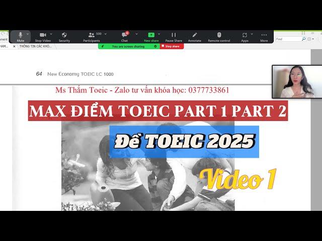 MAX ĐIỂM TOEIC LISTENING PART 1 PART 2 2025 || MS THẮM TOEIC (VIDEO SỐ 1)