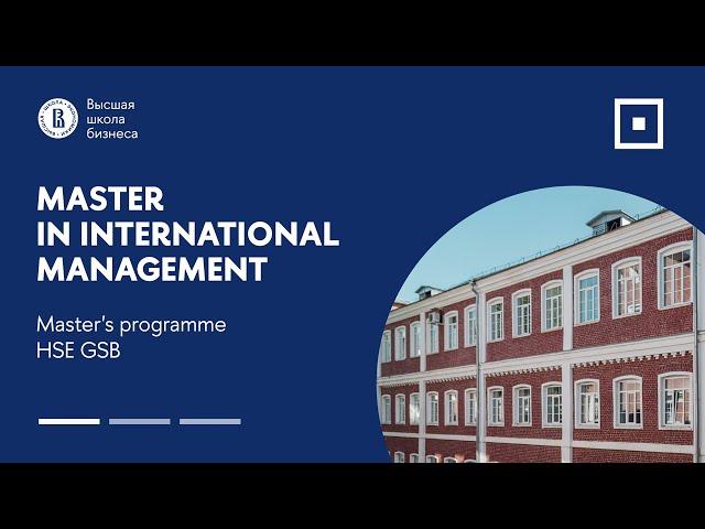 Master’s Programme Master in International Management