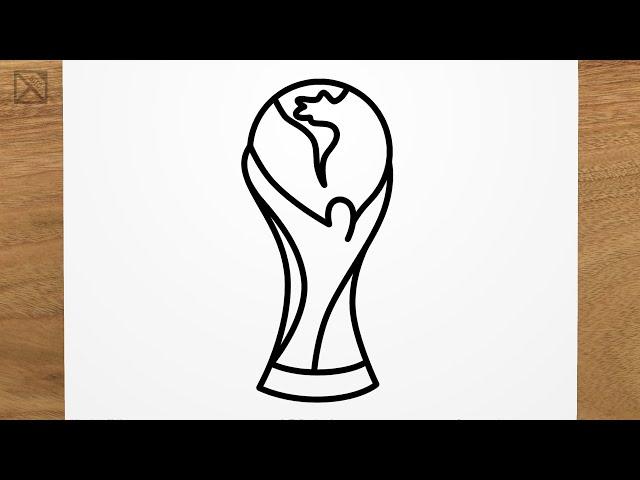 How to draw FIFA World Cup Trophy step by step, EASY