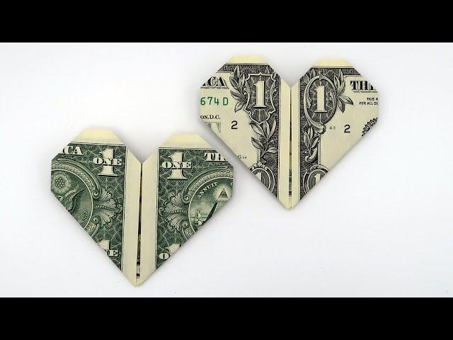 How To Make A Dollar Origami Heart With A 1$ Bill