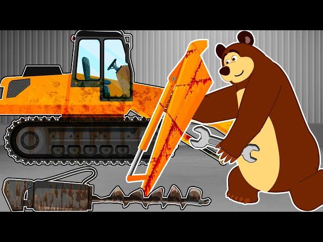 Repairing a broken Tractor Drill while working | The Bear Garage Animation