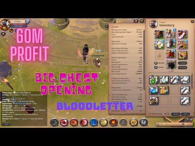 Big brofit Albion online Bloodletter Agressive Gathering Over 60m loot Pvp Black zone Solo content