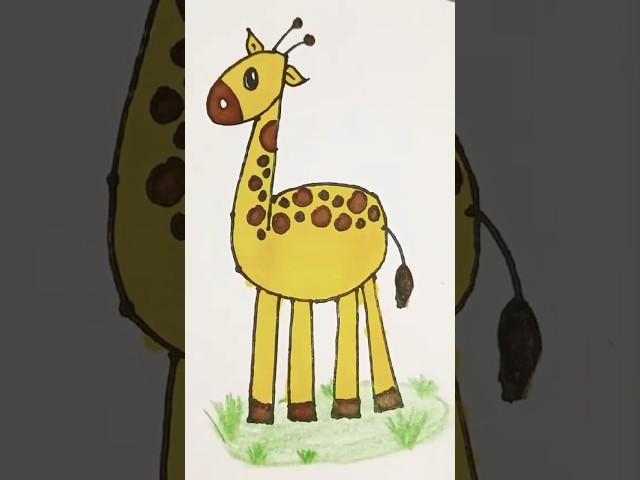 Easy Giraffe Drawing #shorts #art #drawing #giraffe #youtubeshorts #trending #viralshorts #ytshorts