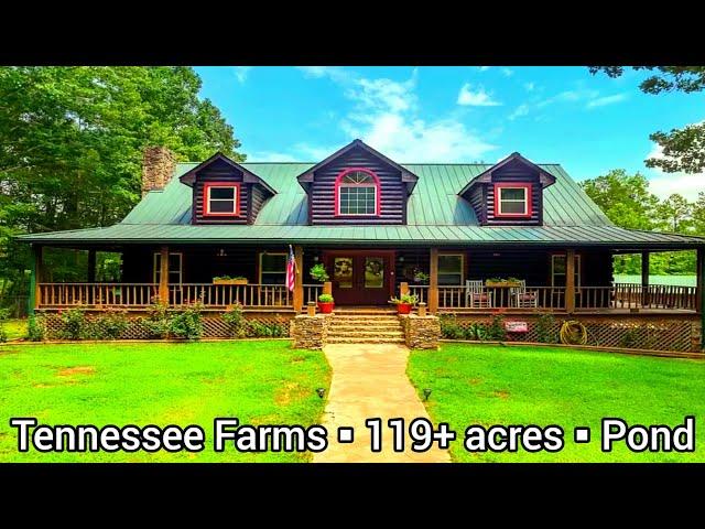 Tennessee Farmhouse For Sale | 119+ acres | Tennessee Acreage Log Cabins | Tennessee Land For Sale