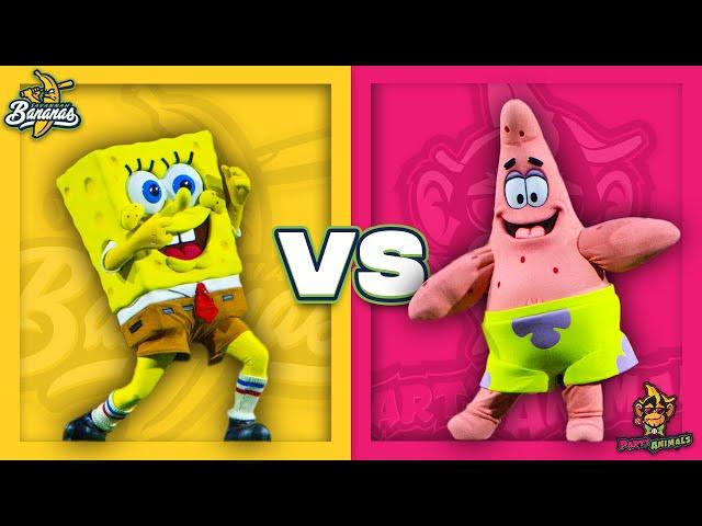 Spongebob and Patrick Coach for The Savannah Bananas!? | Bananas vs Party Animals | Des Moines