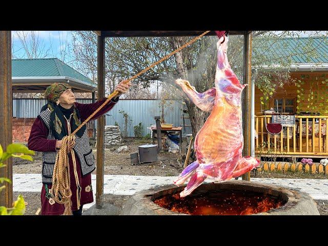 20 KG Whole Goat Recipe | Cooking a Whole Goat Stuffed with Rice in the Tandoor