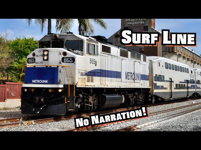 Amtrak, Metrolink, Coaster, BNSF, and UP Trains on The Surf Line (no narration)