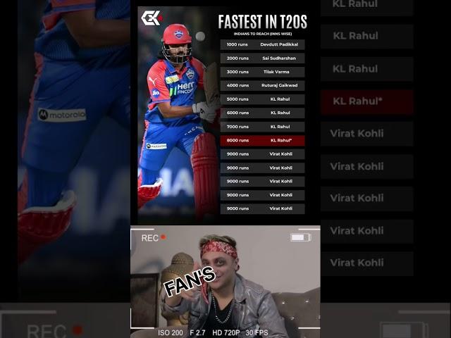 KL Rahul chasing Virat Kohli’s records ‍️He’s the fastest Indian batter to reach 5K, 6K, 7K and