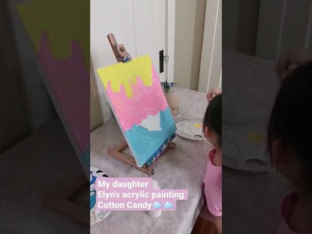 My daughter Elyn's acrylic painting  Cotton candy ️️️