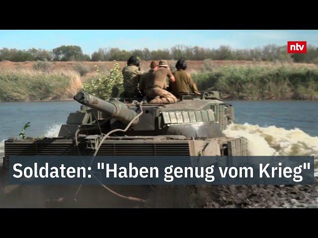 Soldaten: "Haben genug vom Krieg" - Reporterin fährt auf Leopard-Panzer durch Ukraine-Fluss | ntv