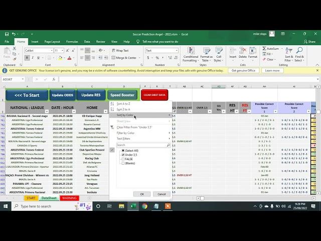 Excel App - Most Powerful Football Soccer Prediction Software 2023 Lifetime