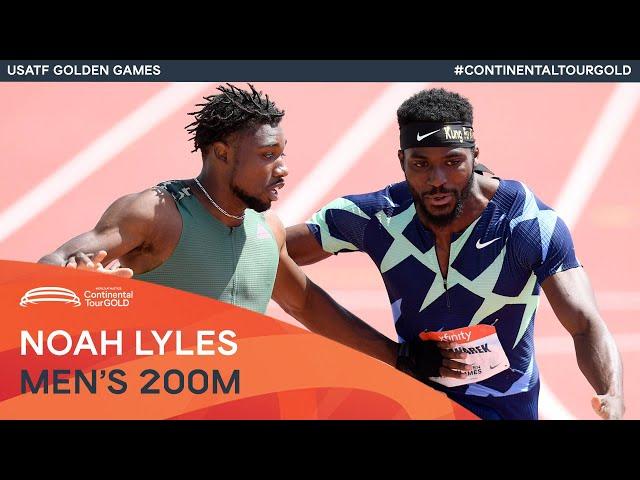 Noah Lyles beats Kenneth Bednarek over 200m | USATF Golden Games Continental Tour Gold