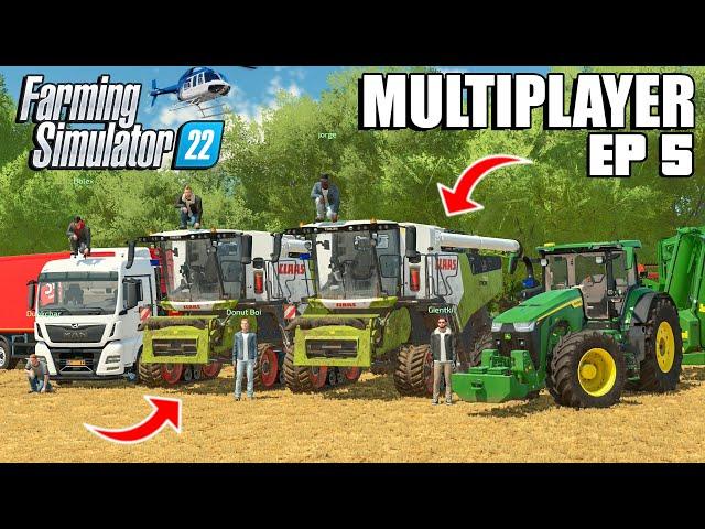 BIG Wheat Harvesting OPERATION +500k LITERS | Community Multiplayer | Farming Simulator 22 | Ep 5