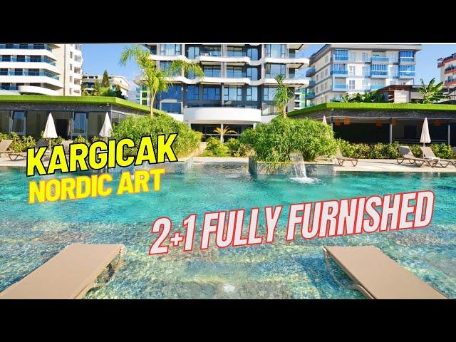 KARGICAK NORDIC ART RESIDENCE 2+1 FULLY FURNISHED ALL SOCIAL AREAS FOR SALE in ALANYA KARGICAK