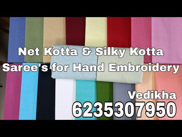 Net Kotta and Silky Kotta Saree Materials for Hand Embroidery | Kotta Doria Saree