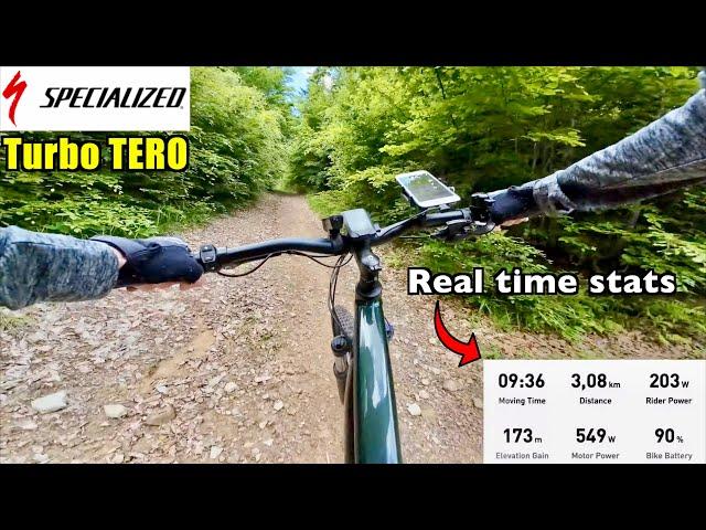 SPECIALIZED TURBO TERO 3.0 eMTB - Hill Climbing POV in TURBO Mode & Real Time Stats