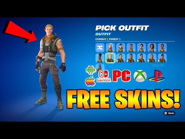 How to Get ALL Defaults Including Free Jonesy Skin NOW FREE In Fortnite! (FREE 14 SKINS)