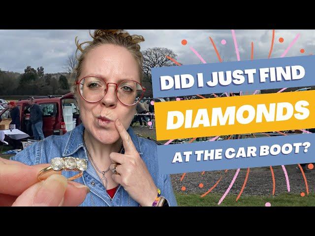 Did I just find Diamonds at the Car Boot Sale??!  Thrifted Gold Ring Jewelry Find with Testing