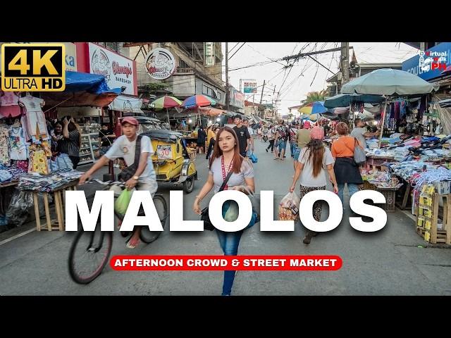 [4K] AMAZING Malolos Street Market & Afternoon Crowd | Bulacan Province Tour 2024