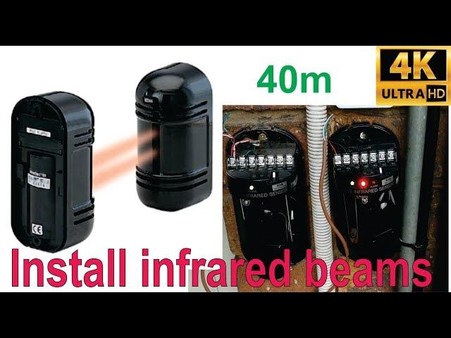 How to install infrared detection beams (40m) - calibration shown