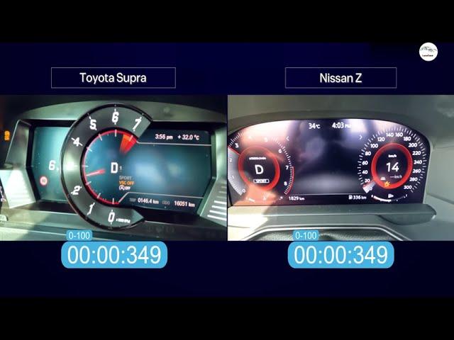 Toyota Supra ( 382 Hp ) vs Nissan Z ( 400 Hp ) Acceleration 0-200 Km/h Battle Pure Sound!!!!!!