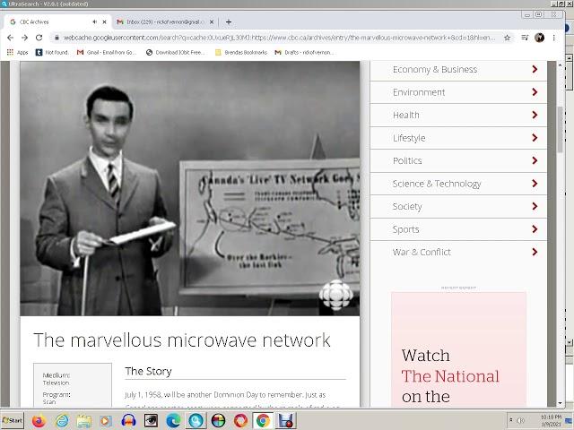 longest microwave network in world est 1958 connects all cbc stations & I got to work with it