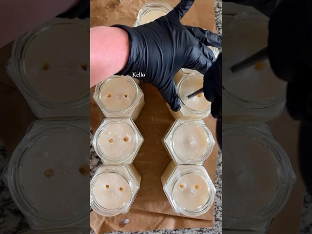 Using a chopstick to get rid of candle holes!  #short #shortvideo #smallbusiness #florida #candle