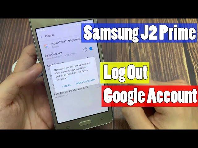 How To Log Out Google Account From Samsung J2 Prime | Samsung J2 Prime Remove Google Account