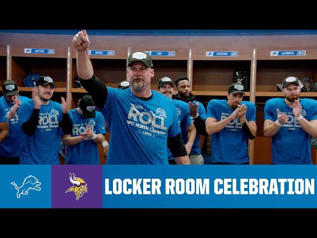 Lions vs. Vikings postgame locker room celebration