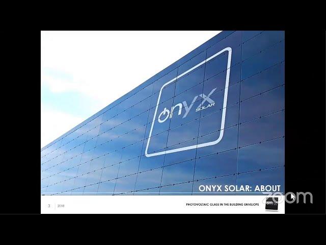 Photovoltaic Glass for Buildings: Diego Cuevas, Onyx Solar