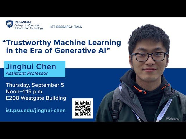 IST Research Talks -  "Trustworthy Machine Learning in the Era of Generative AI"