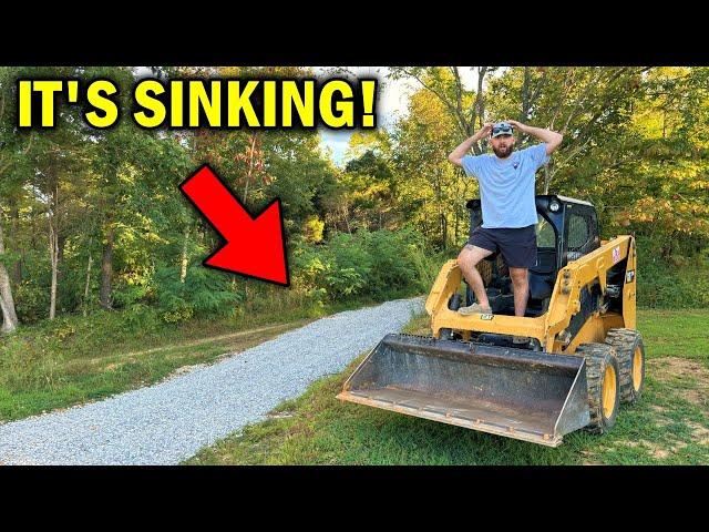 Our NEW Driveway is SINKING! Trying to Fix it Before it's TOO LATE! *who let JT drive this thing!?*