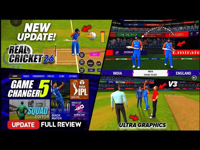 Game Changer 5 x Real Cricket 26 | Update Full Review & Download, Ui, Stadium, Jersey, Gameplay