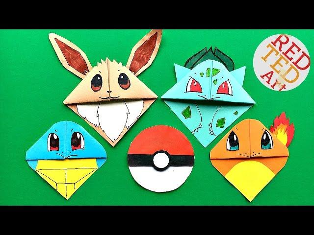5  MUST TRY Pokemon Bookmark Corner DIY - Eevee & Friends - Cute & Easy Paper DIYs