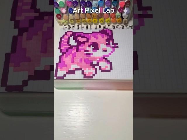 Cute pink cat Pixel Art #pixelartideas #pixelart #artpixellab #cuteanimals #cutecat