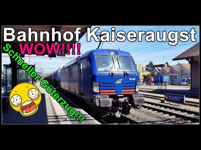 swiss fast freight train! / Züge am Bahnhof Kaiseraugst, Aargau, Schweiz 2020