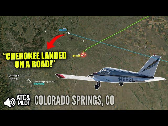 MAYDAY-MAYDAY-MAYDAY! Plane LANDS ON ROAD near Colorado Springs!