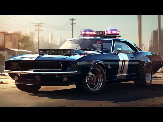 Police Muscle Car. AI Created