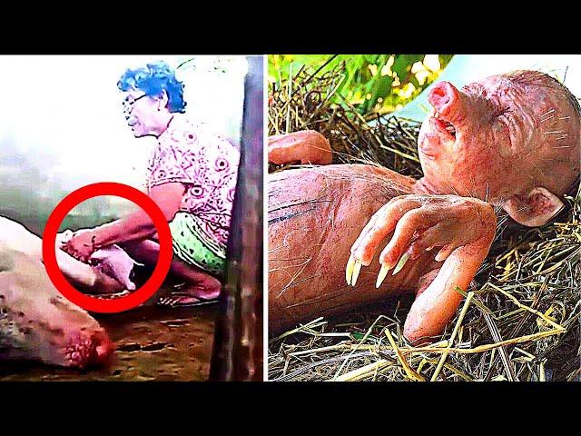 Farmer’s Pig Gives Birth To Human Baby, He Takes A Closer Look And Starts Crying