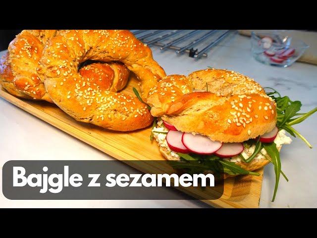 Bajgle z sezamem twarożkiem i rukolą | Monsieur Cuisine Smart / LIDLOMIX