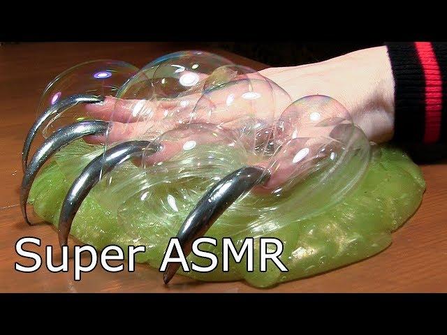 Super ASMR triggers asmr slime video tapping scratching whisper long nail