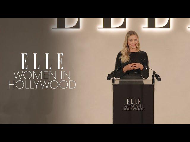 Cameron Diaz Honors Selena Gomez, Zoe Saldaña, and Karla Sofía Gascón | Women in Hollywood | ELLE